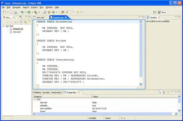 دانلود ابزار وب یا برنامه وب ویرایشگر نمودار ER برای eclipse