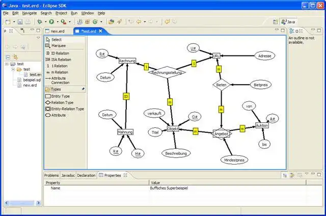 Unduh alat web atau editor diagram ER aplikasi web untuk Eclipse