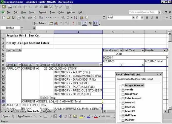 הורד כלי אינטרנט או אפליקציית אינטרנט ERPJewels Baan 2 Excel
