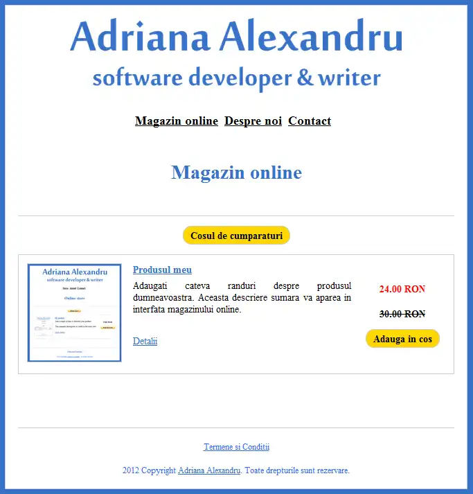 Download web tool or web app E-shop: Magazin Online Inceput 1.0