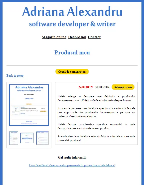Download web tool or web app E-shop: Magazin Online Inceput 1.0
