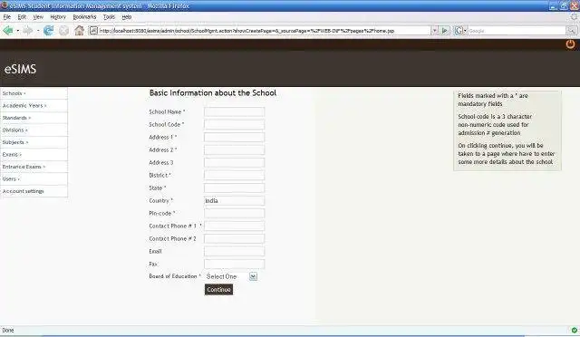 Download web tool or web app eSIMS-School Student management-India