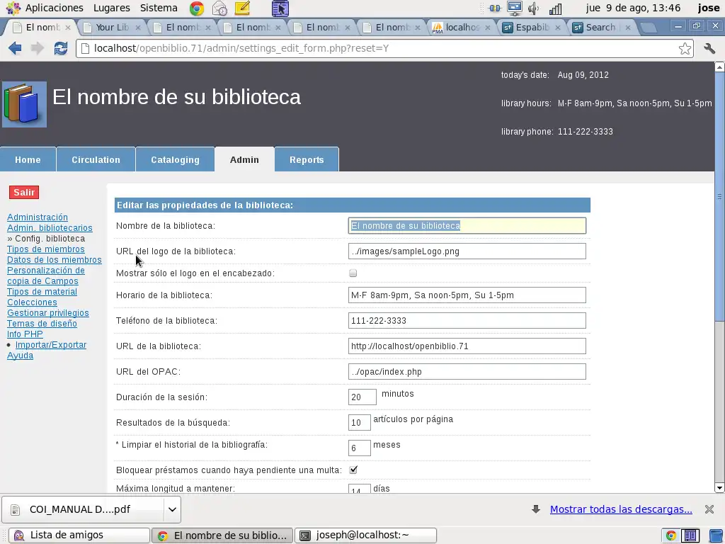 Download web tool or web app EspaBiblio 3.3 (Giordano Bruno)