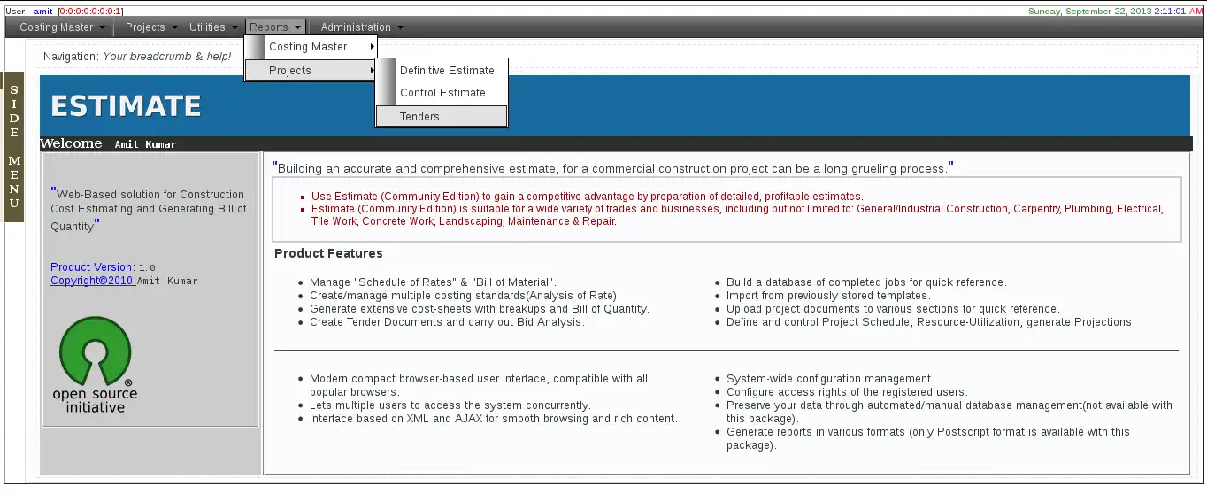 Baixar ferramenta da web ou aplicativo da web Estimativa