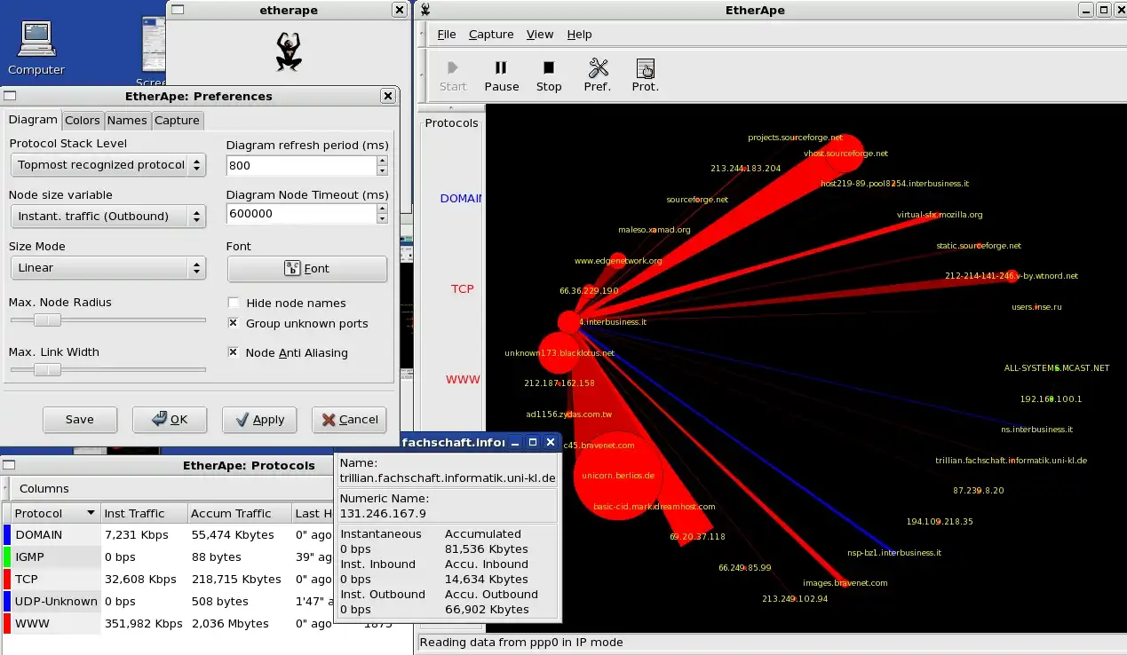 Scarica lo strumento web o l'app web EtherApe