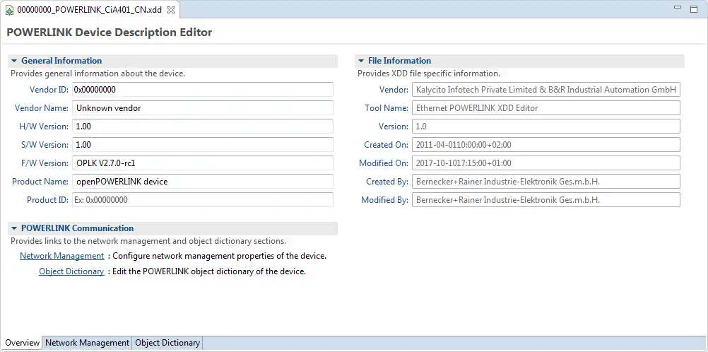 Download web tool or web app Ethernet POWERLINK XDD Tool Suite