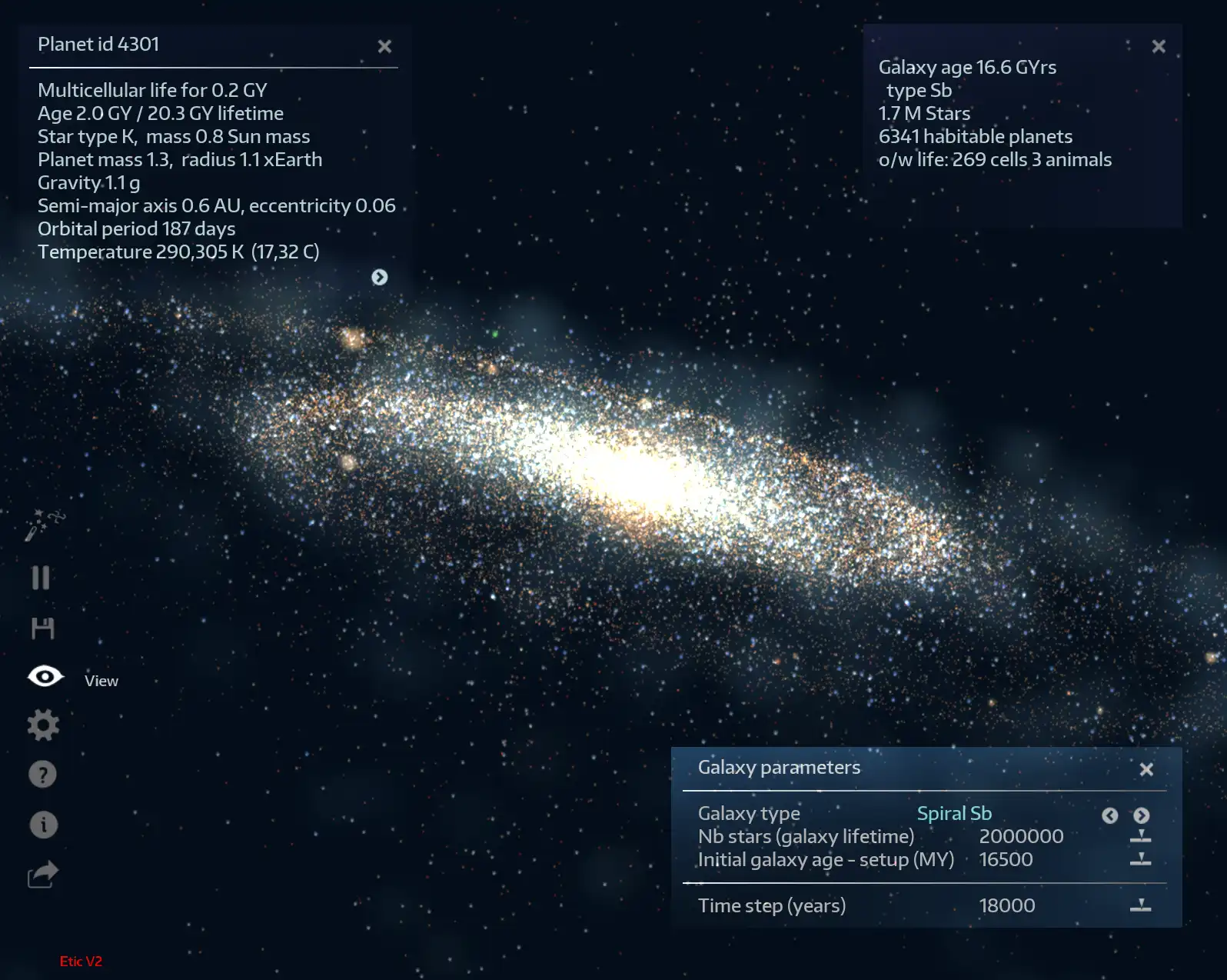 Download web tool or web app EtiC Galaxy simulation