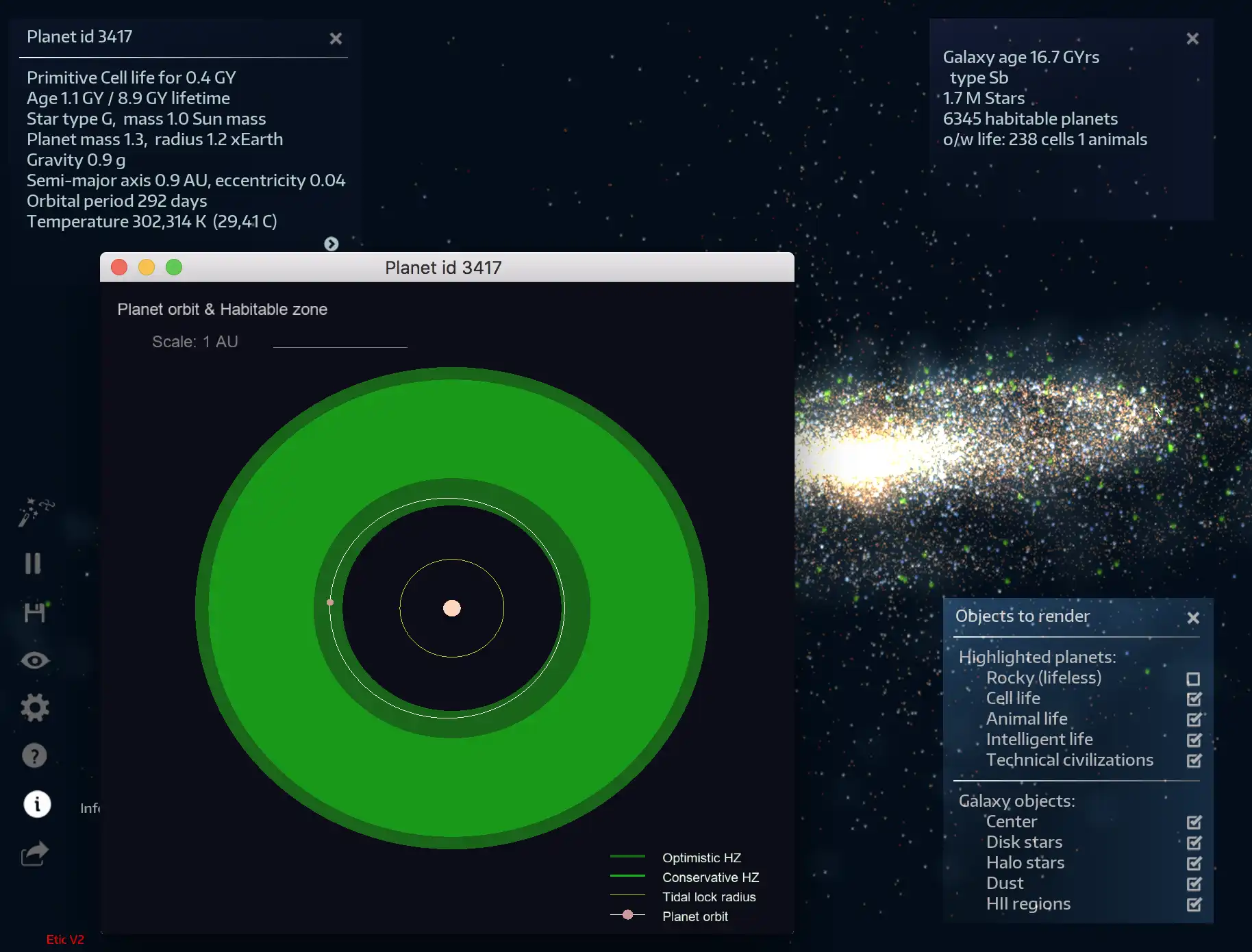 Download web tool or web app EtiC Galaxy simulation