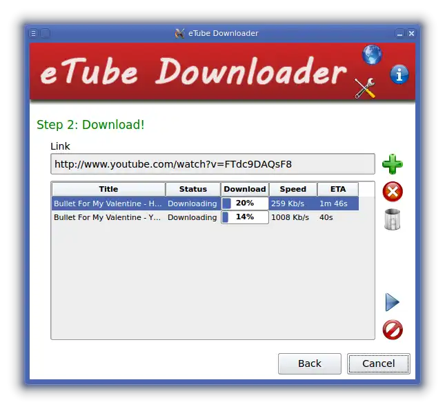 Web aracını veya web uygulamasını indirin eTube Downloader