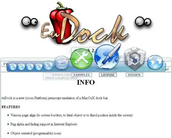 ওয়েব টুল বা ওয়েব অ্যাপ euDock ডাউনলোড করুন