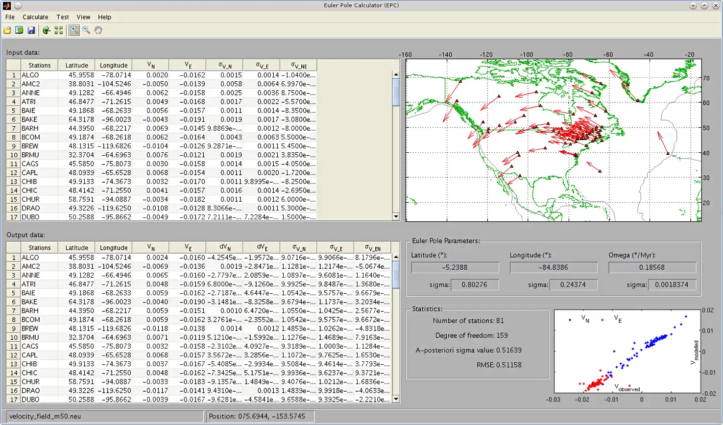 Download web tool or web app Euler Pole Calculator (EPC) to run in Windows online over Linux online