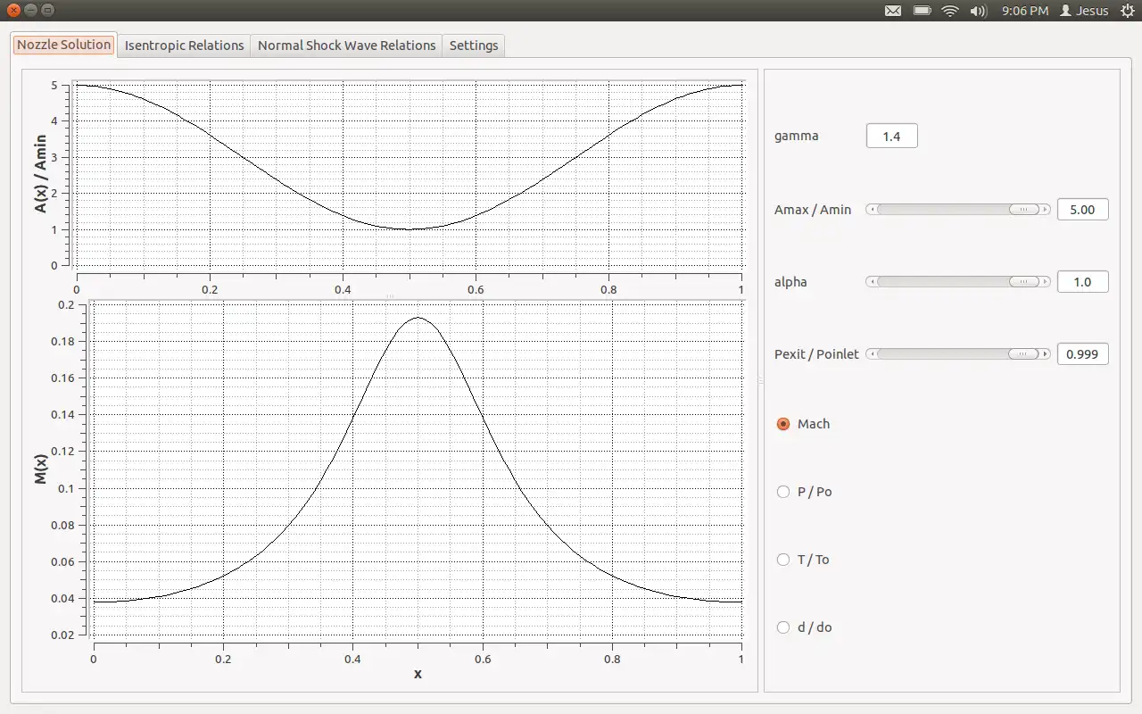Download web tool or web app EulerQuasi1D