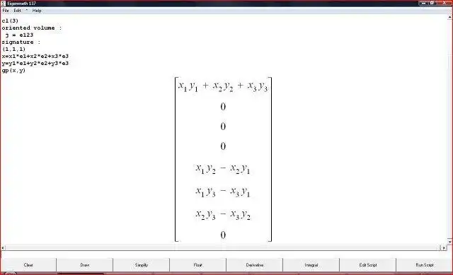 Download web tool or web app EVAlgebra -  Clifford algebra calculator