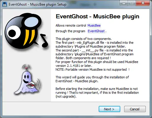 Scarica lo strumento Web o il plug-in dell'app Web EventGhost-MusicBee