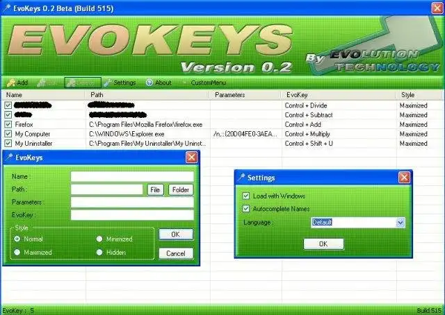 下载网络工具或网络应用程序 EvoKeys