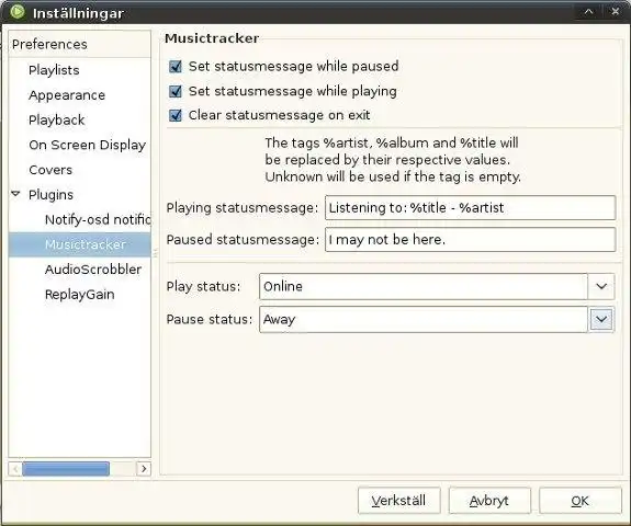 Download web tool or web app Exaile Musictracker