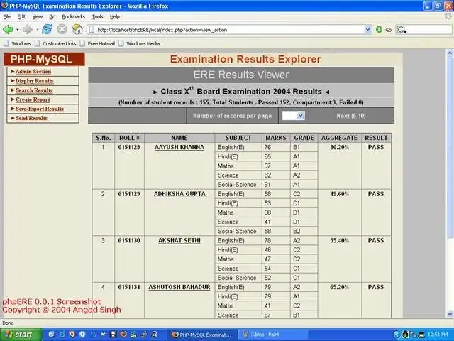 Download web tool or web app Examination Results Explorer