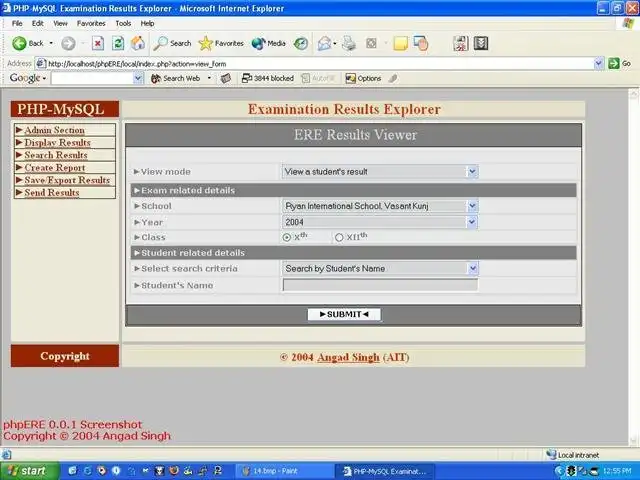 Download web tool or web app Examination Results Explorer