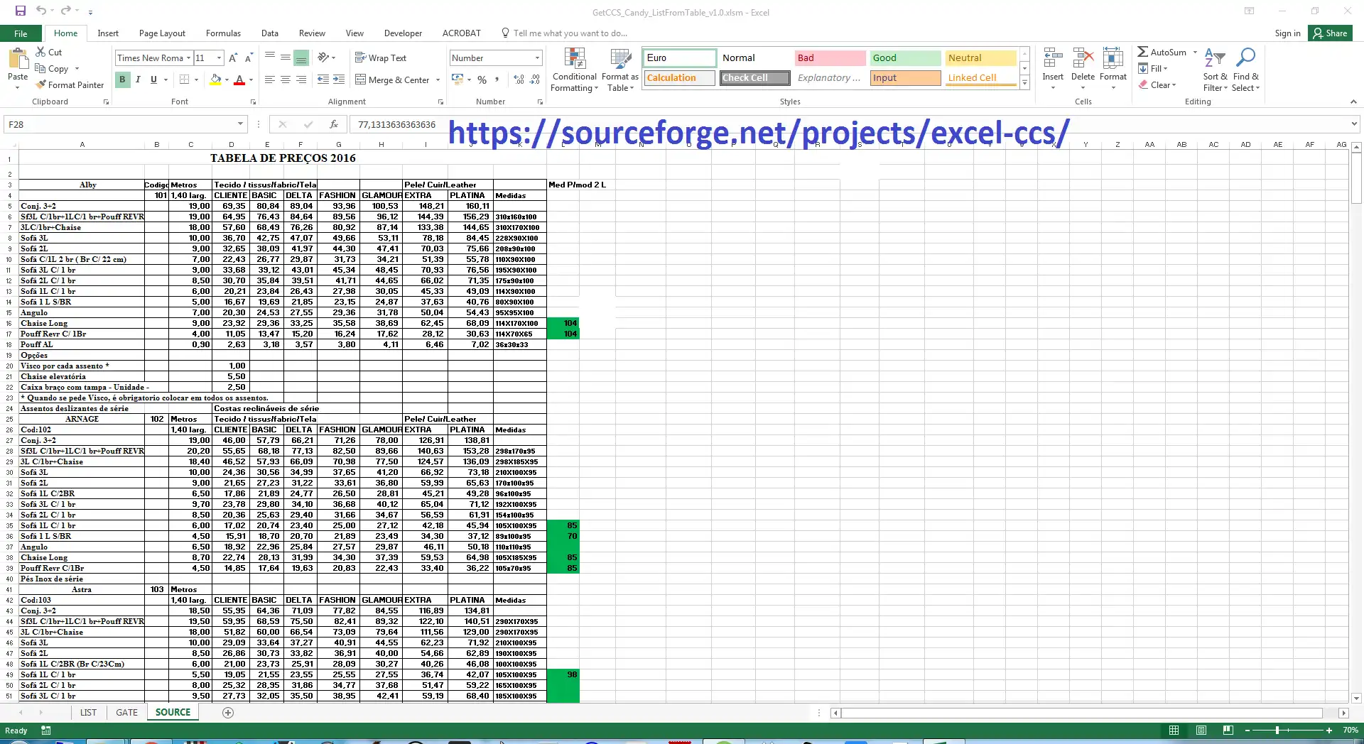 Download web tool or web app Excel CCS