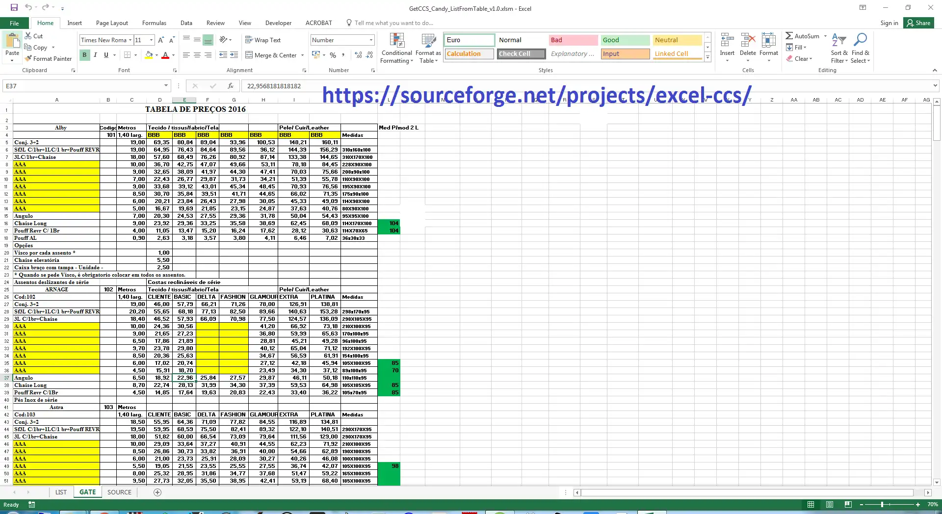 Download web tool or web app Excel CCS