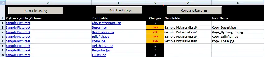 Download web tool or web app Excel Files Renamer