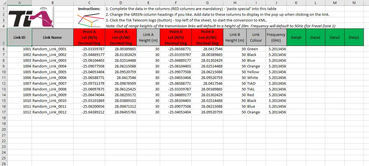 Web aracını veya web uygulamasını indirin Excel Google Earth KML Oluşturucu