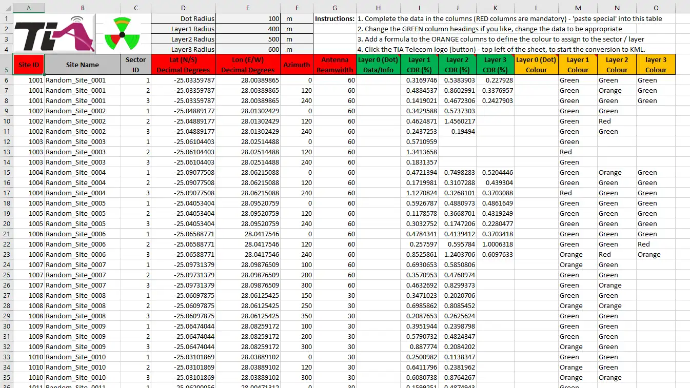 웹 도구 또는 웹 앱 다운로드 Excel Google Earth KML Creator