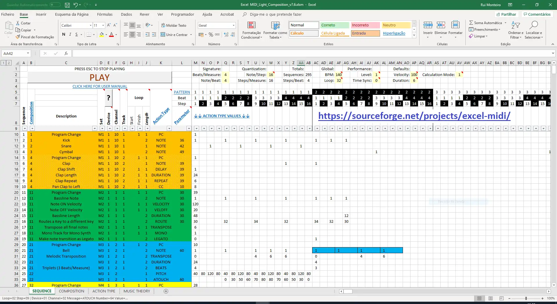 Download web tool or web app Excel MIDI