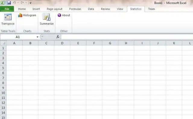 Download web tool or web app Excel Stats Ribbon to run in Linux online