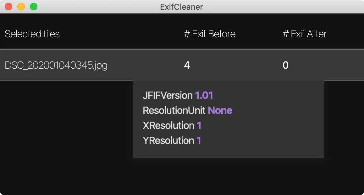 Unduh alat web atau aplikasi web ExifCleaner