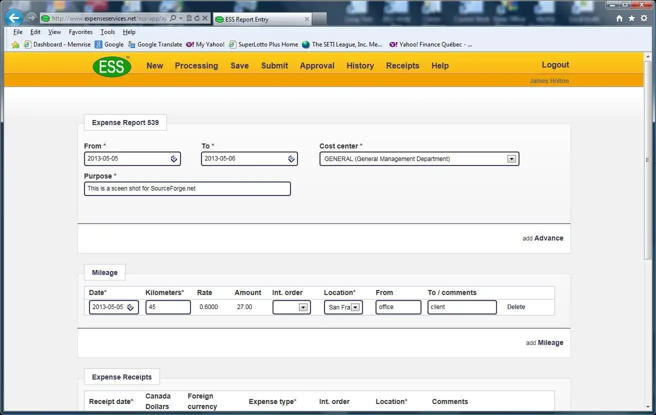 Download web tool or web app Expense Submittal System