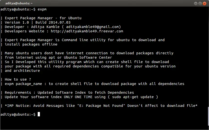 Download web tool or web app Expert Package Manager