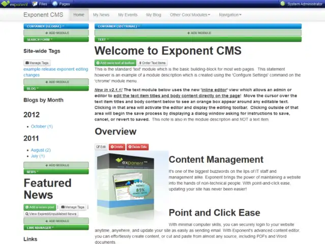 Baixe a ferramenta da web ou o aplicativo da web Exponent CMS