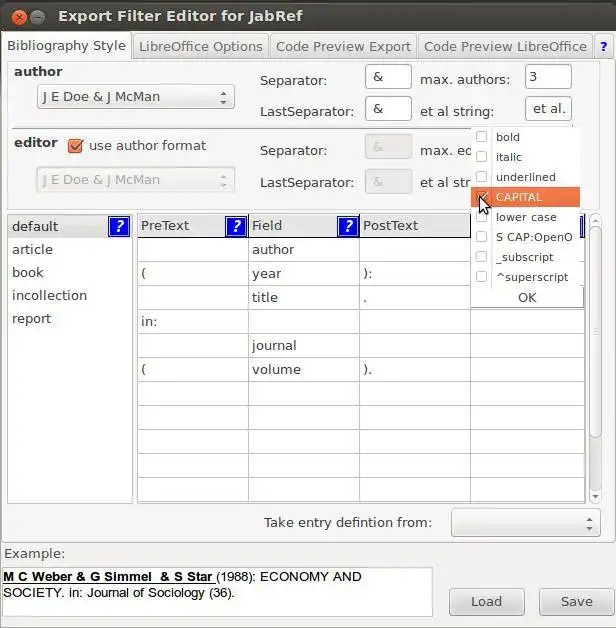 Download webtool of webapp Export-Filter Editor voor Jabref