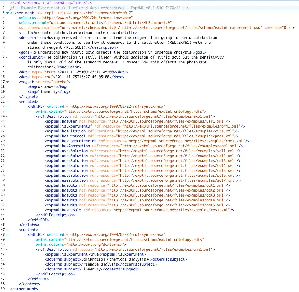 Download web tool or web app ExptML: A Markup Language for Science to run in Windows online over Linux online