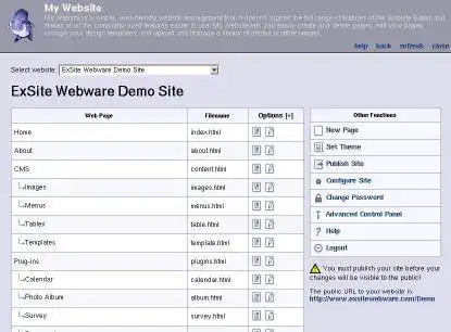 Download web tool or web app ExSite WebWare