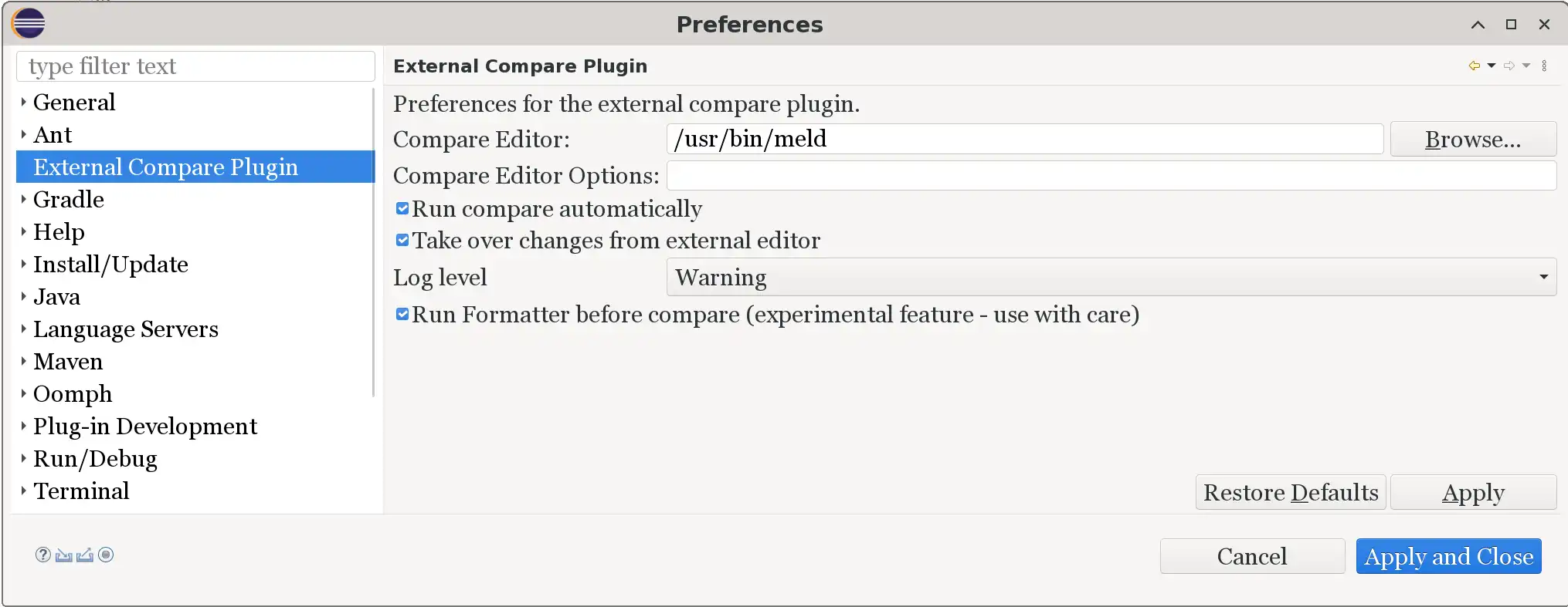 ດາວ​ໂຫຼດ​ເຄື່ອງ​ມື​ເວັບ​ຫຼື app ເວັບ​ໄຊ​ຕ​໌ External Compare - Eclipse Plugin