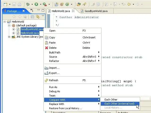 Загрузите веб-инструмент или веб-приложение External diff Tool (плагин Eclipse)