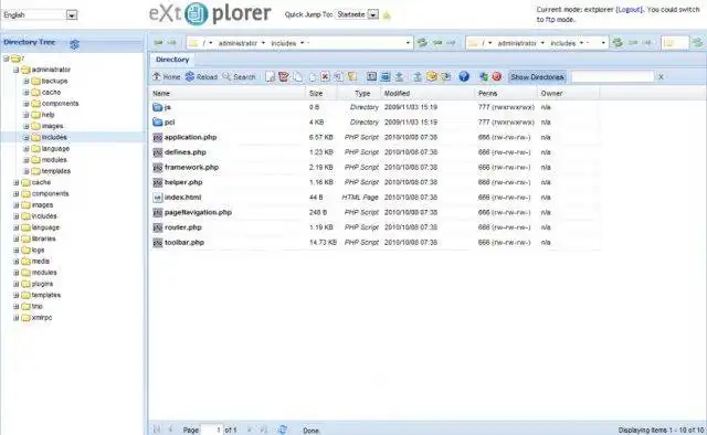 Download de webtool of webapp eXtplorer Bestandsbeheer