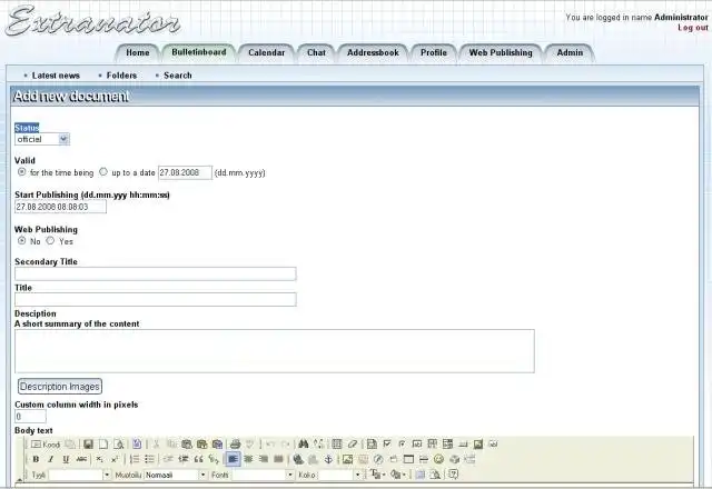 Download webtool of webapp Extranator