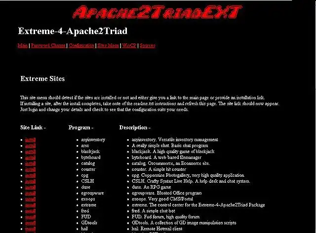 Download web tool or web app EXTREME-4-apache2triad