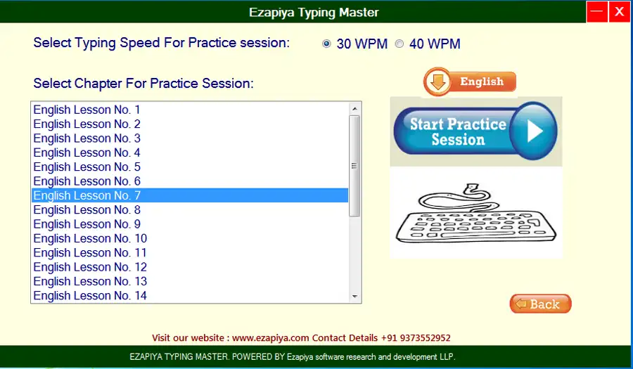 הורד כלי אינטרנט או אפליקציית אינטרנט EZAPIYA TYPING MASTER