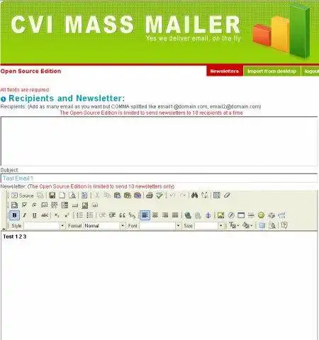 Завантажте веб-інструмент або веб-програму EZ Mass Mailer