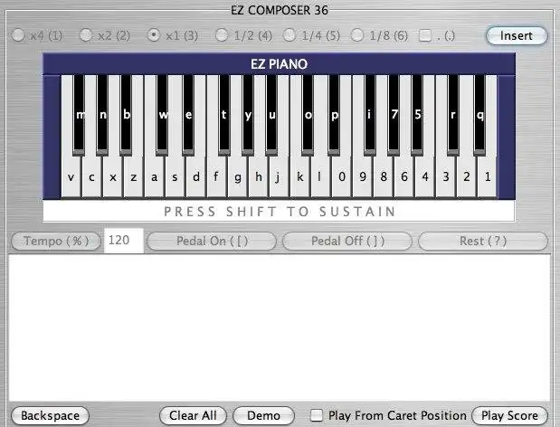 הורד כלי אינטרנט או אפליקציית אינטרנט EZ Music Composer Java Applet