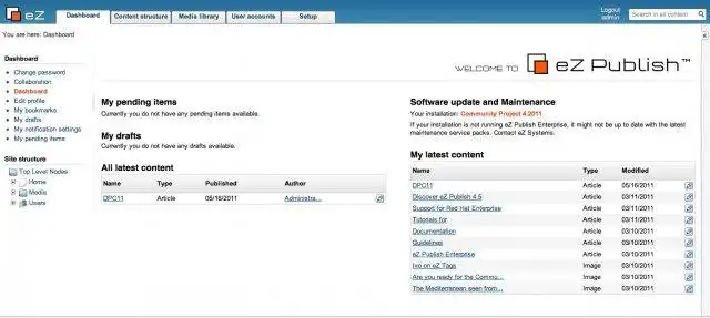 Download web tool or web app eZ Publish content management system