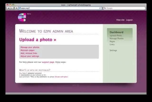 Mag-download ng web tool o web app na EZPX photoblog