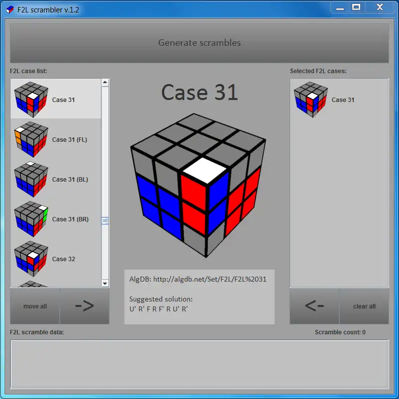 Download webtool of web-app F2L Scrambler v1.2 om online in Windows online via Linux te draaien