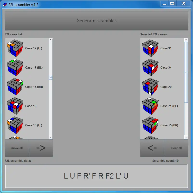 Download webtool of web-app F2L Scrambler v1.2 om online in Windows online via Linux te draaien