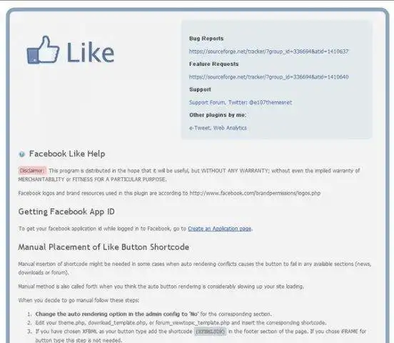 Scarica lo strumento web o l'app web Facebook Like Plugin per e107