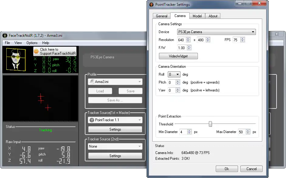 Download web tool or web app FaceTrackNoIR PointTracker Plugin to run in Windows online over Linux online